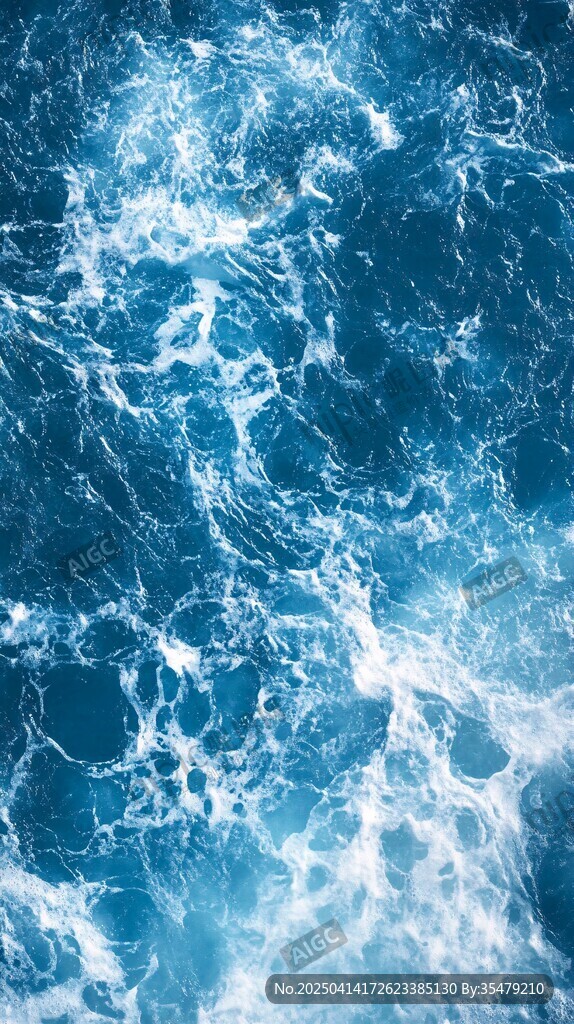 藍(lán)色海洋洶涌波浪紋理