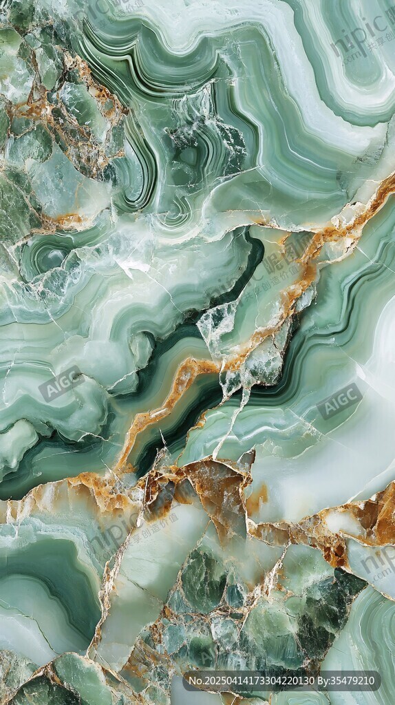 夢幻綠紋大理石紋理圖案