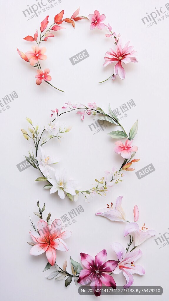 花卉組成的數(shù)字8造型藝術(shù)