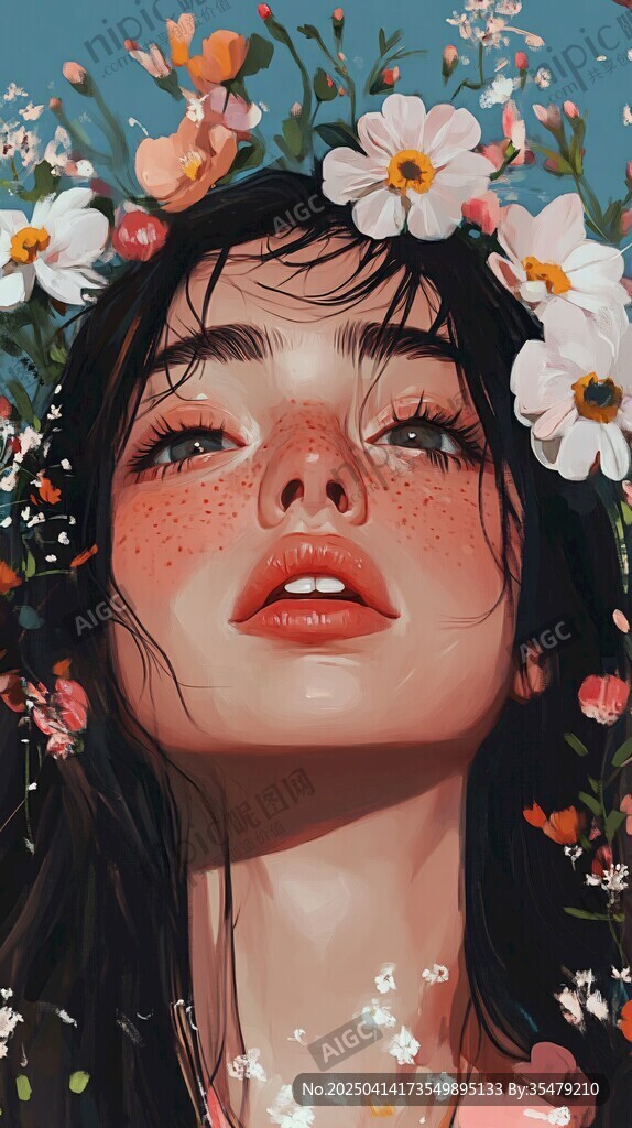 花飾少女的夢幻面容