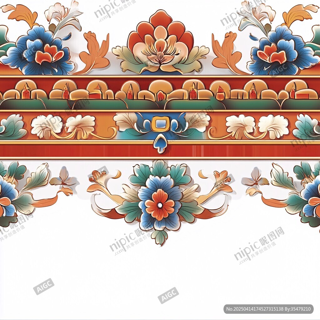 傳統(tǒng)中式花卉紋樣裝飾圖案