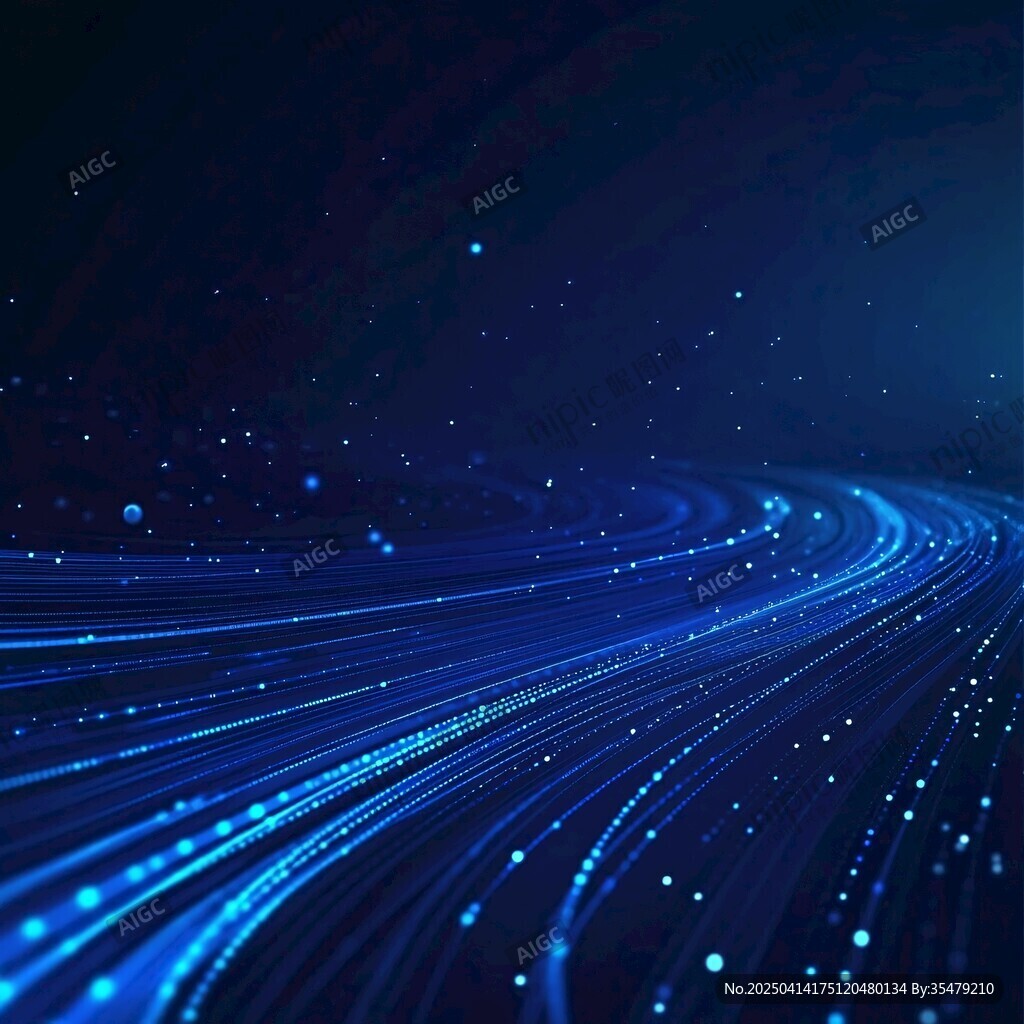 藍色流光粒子科技背景圖
