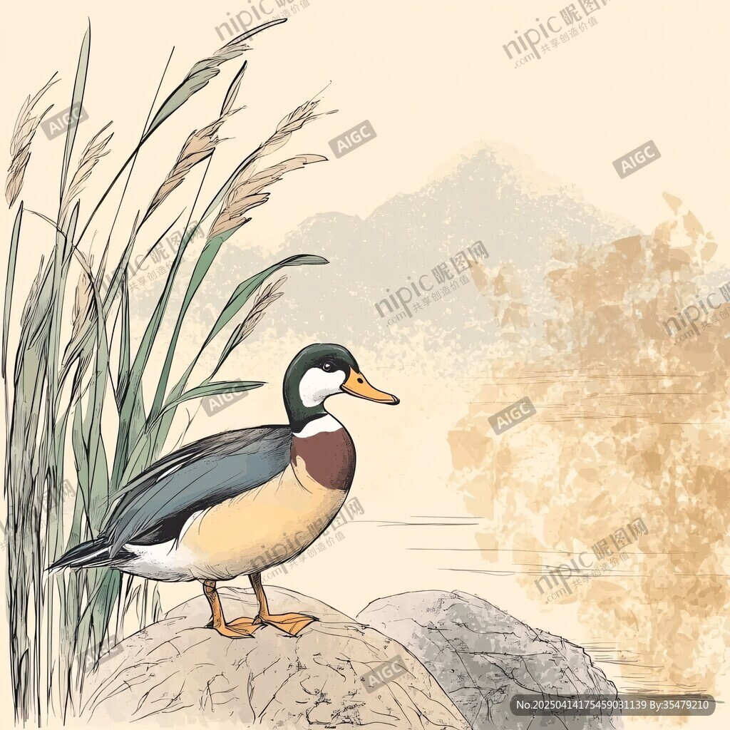 溪邊棲鴨 中式寫意風(fēng)光