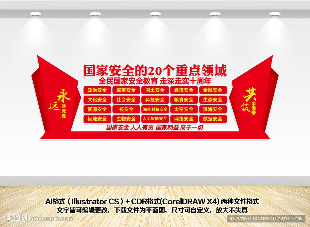 國家安全20個領(lǐng)域文化墻