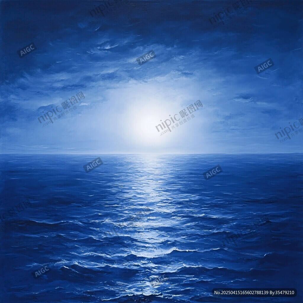 海上月夜美景