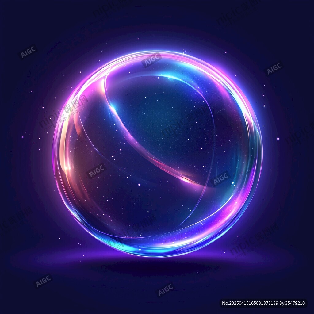夢(mèng)幻炫彩發(fā)光球體背景圖
