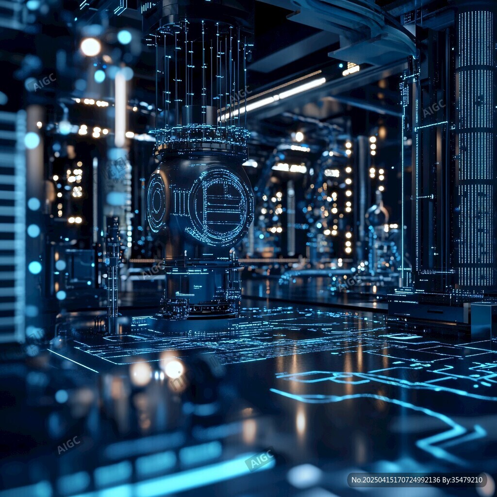 未來科技感的智能機械空間