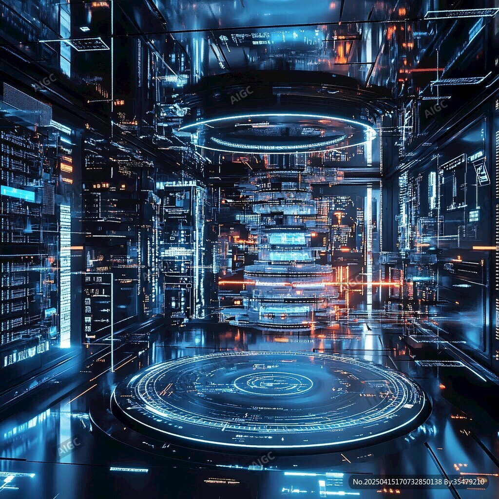 未來科技感的數據中心空間