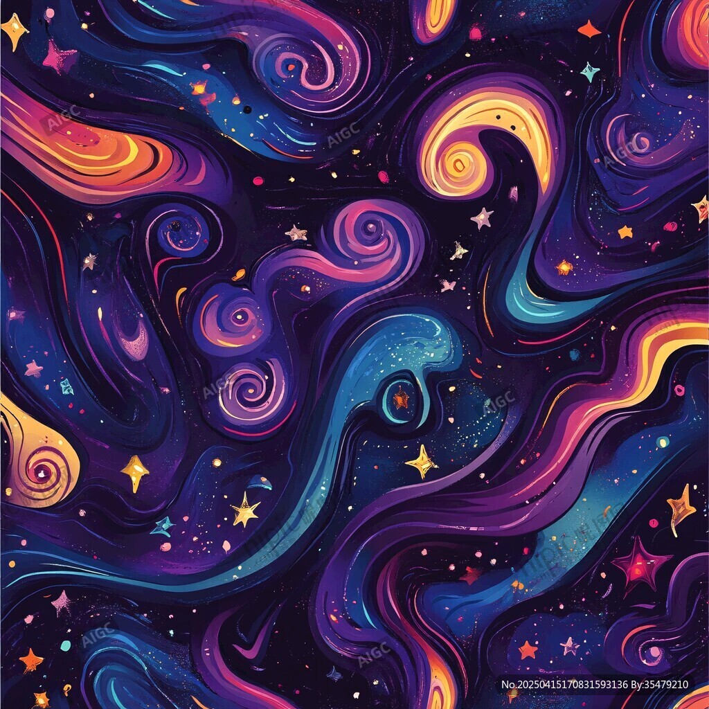 夢幻宇宙星空抽象圖案