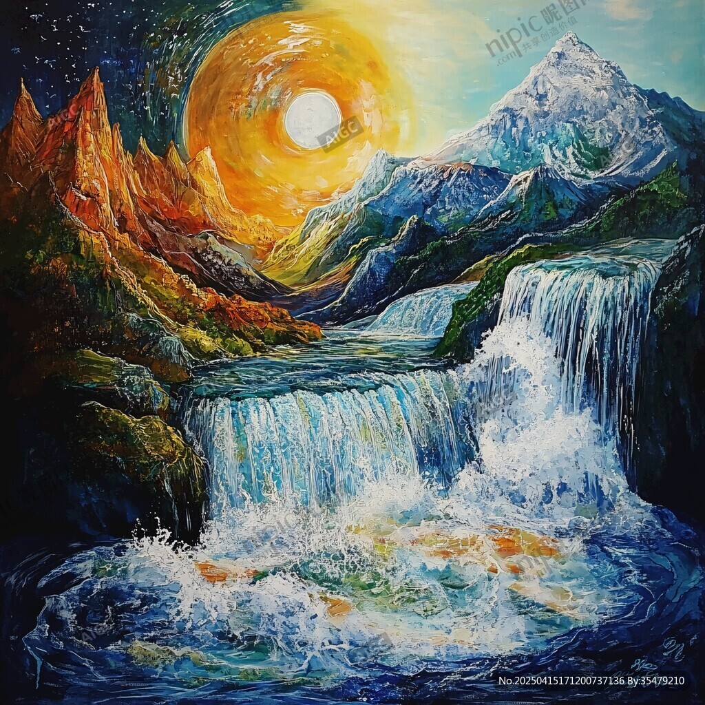 夢幻山水間的壯麗日出