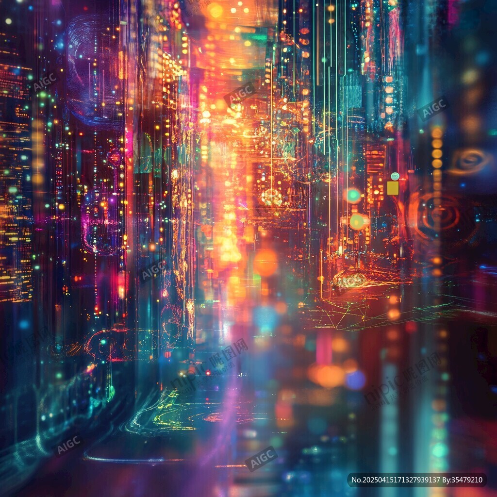 未來科技炫彩數字空間