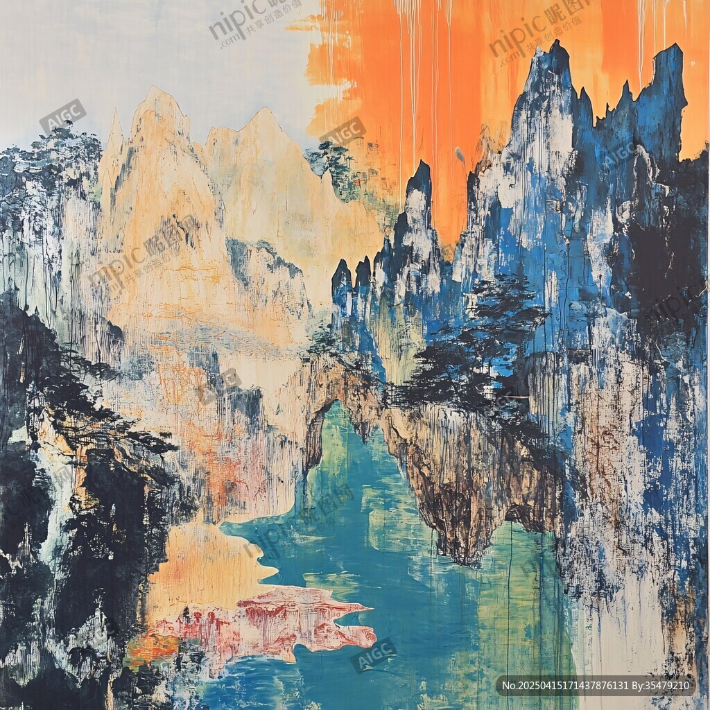 抽象山水藝術(shù)畫作