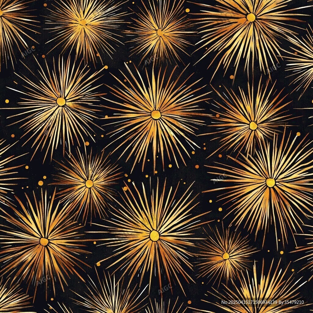 金色煙花圖案無縫背景