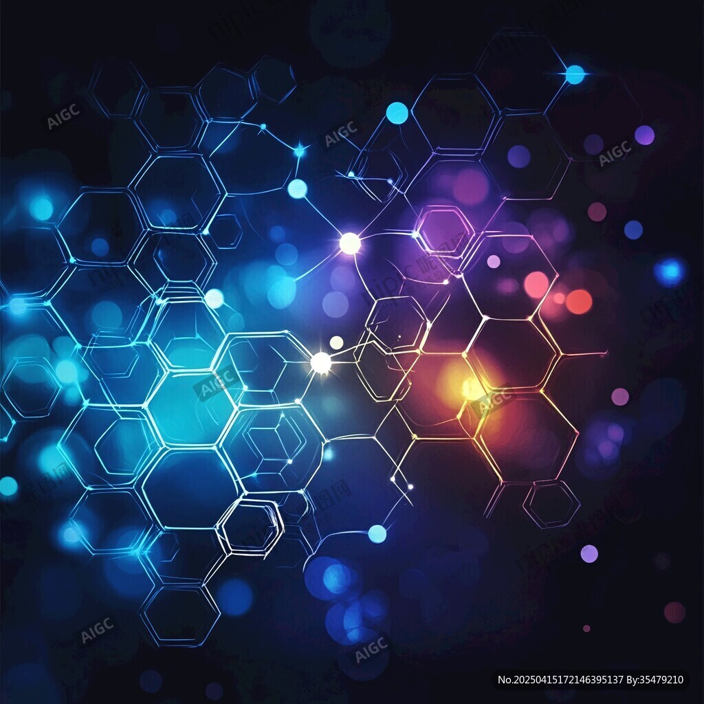 夢(mèng)幻六邊形科技背景圖案