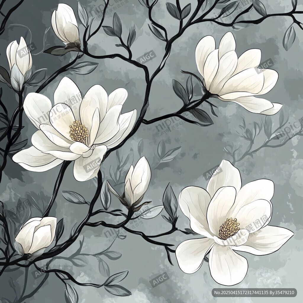 玉蘭花枝圖