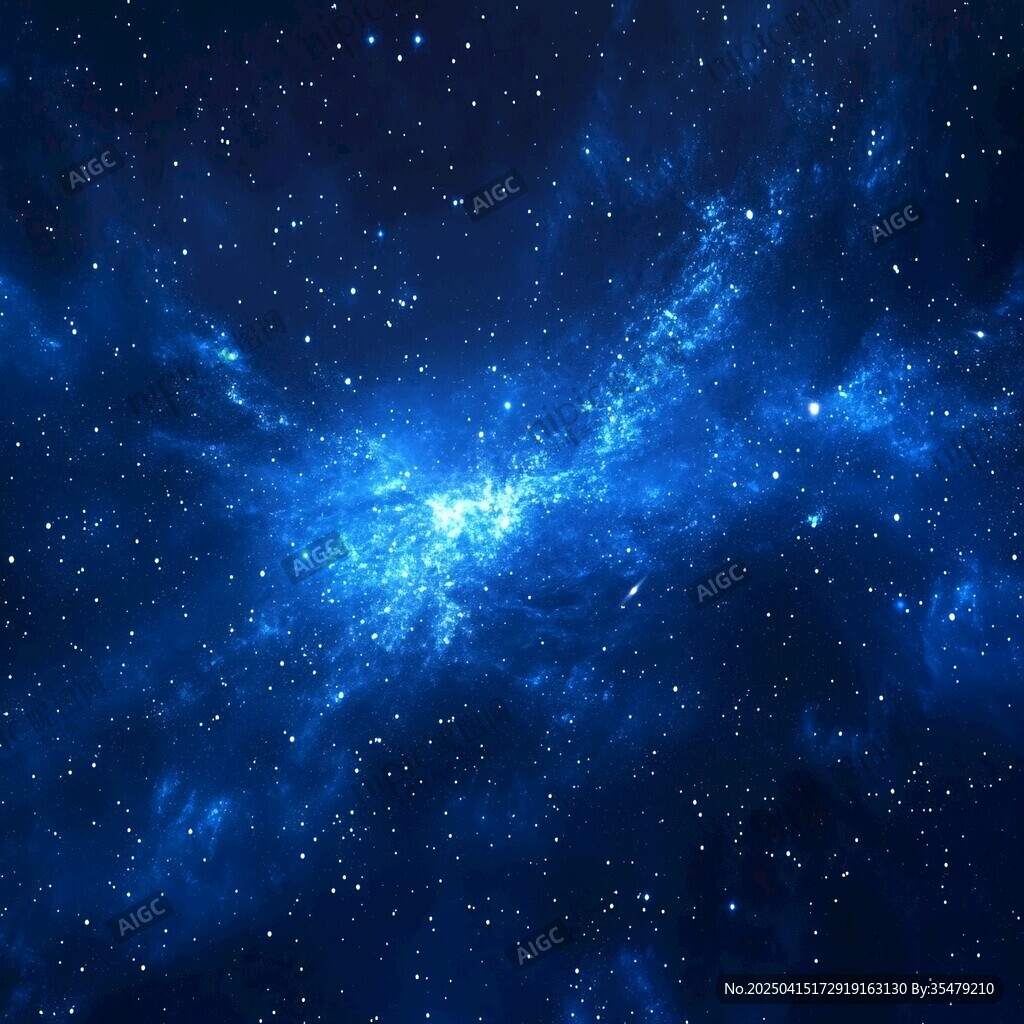 夢(mèng)幻藍(lán)色星空宇宙圖景