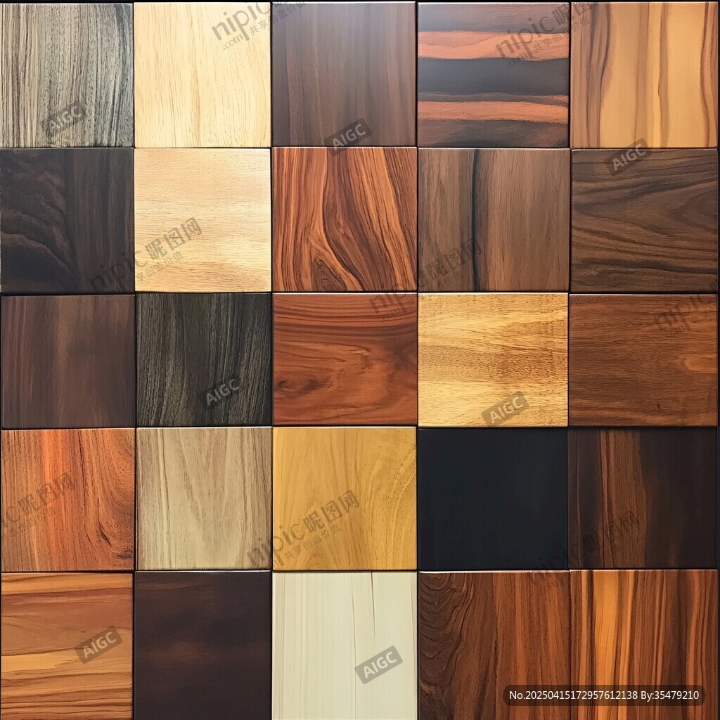 多樣木材紋理拼接展示