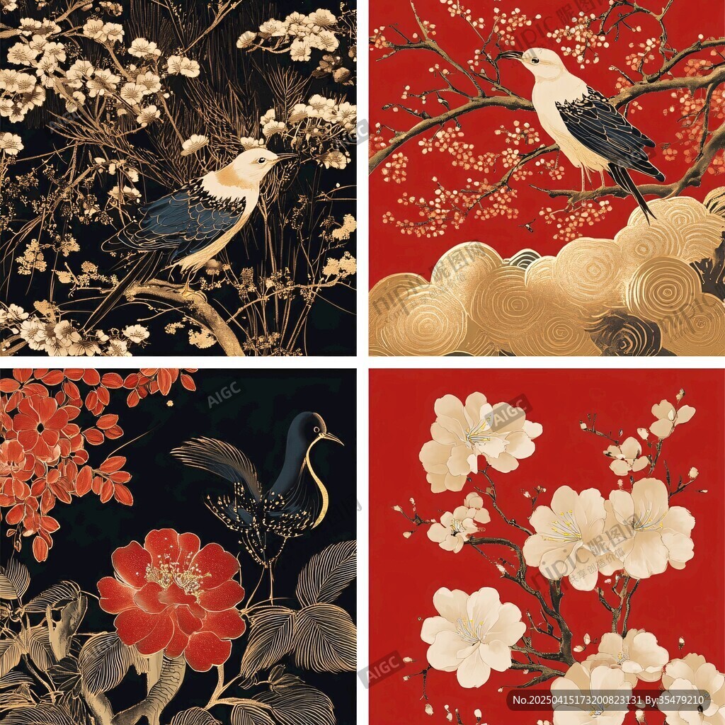 中式花鳥(niǎo)圖案精美合集