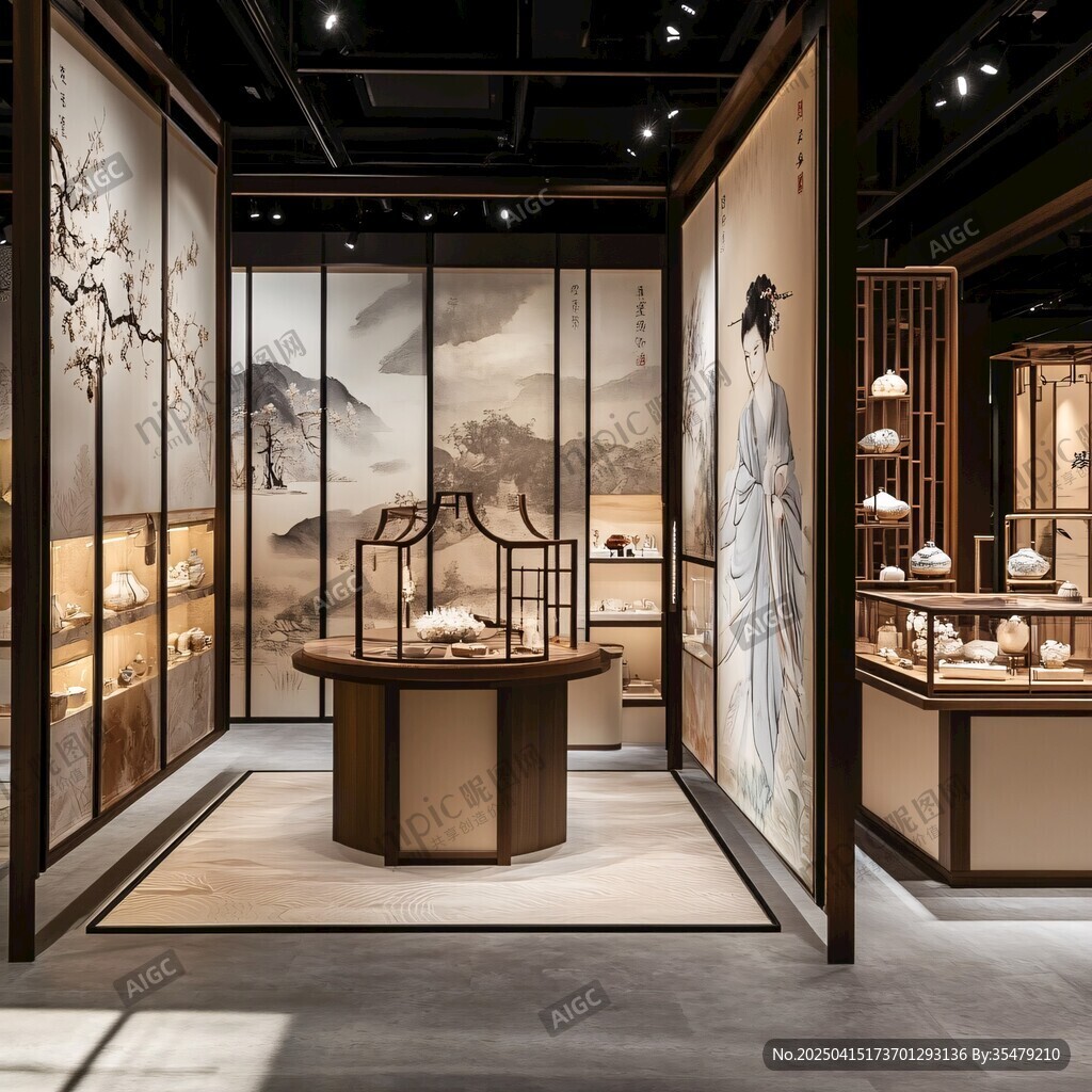 中式典雅珠寶展示空間