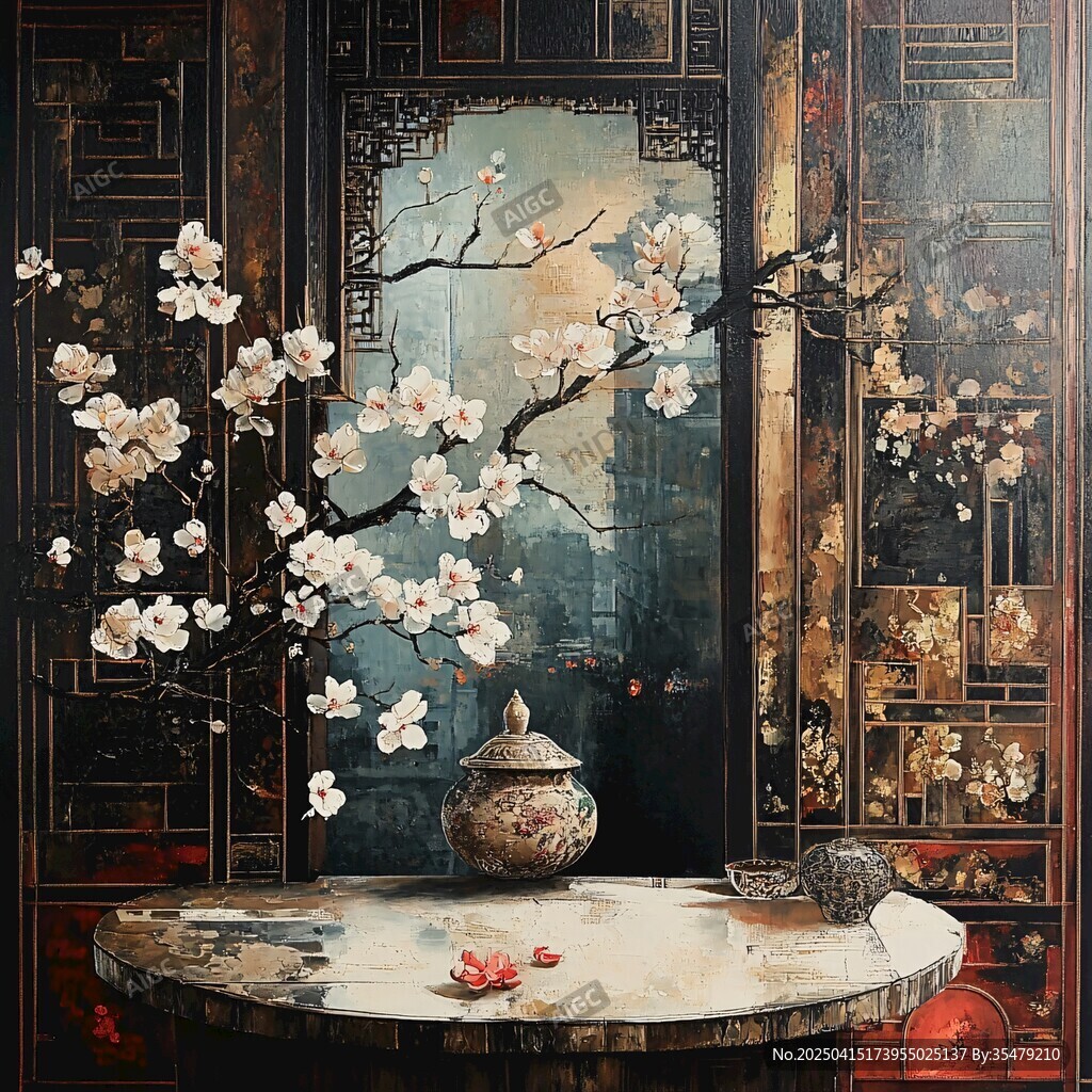 中式古典室內(nèi)的雅致景致