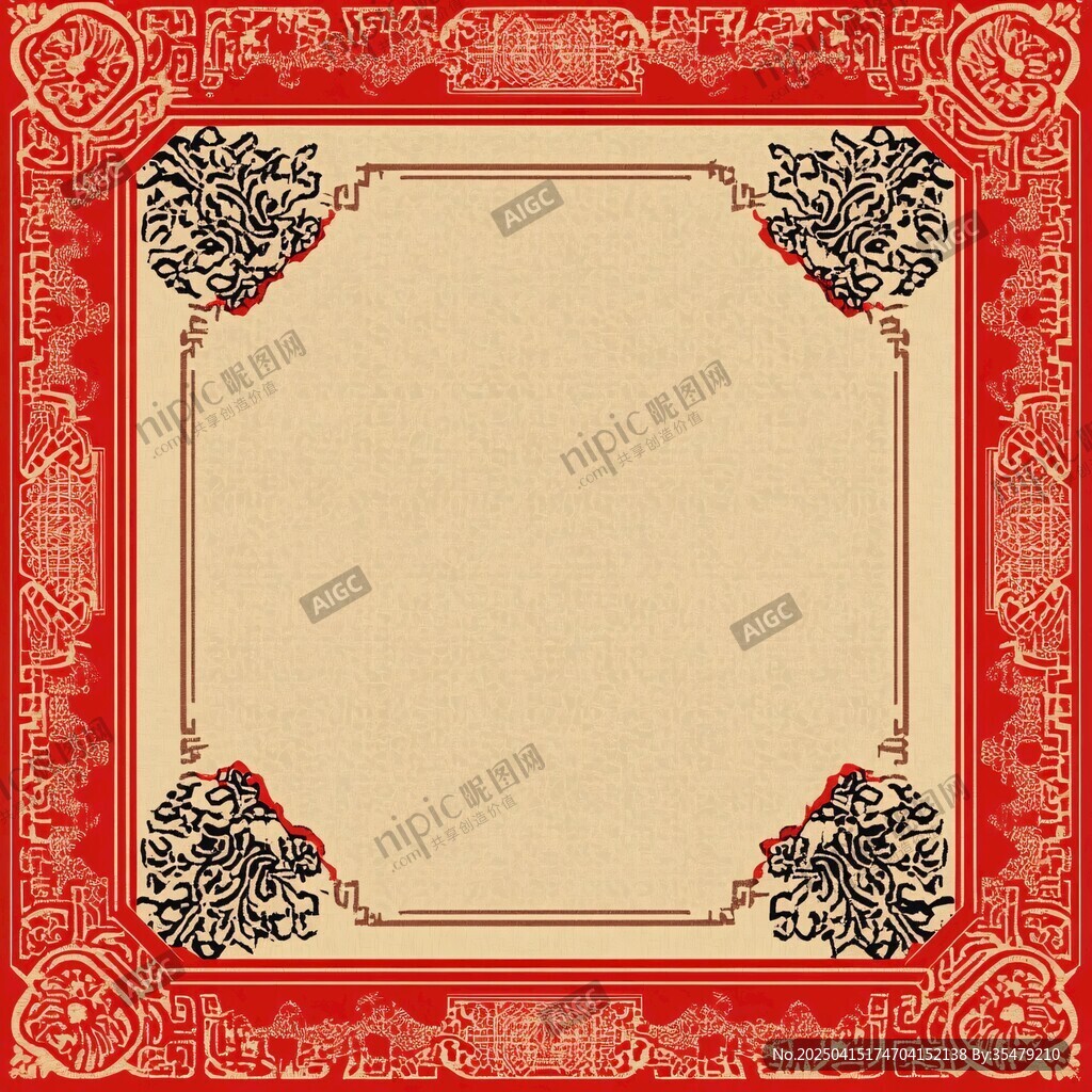 中式傳統(tǒng)邊框復(fù)古花紋背景