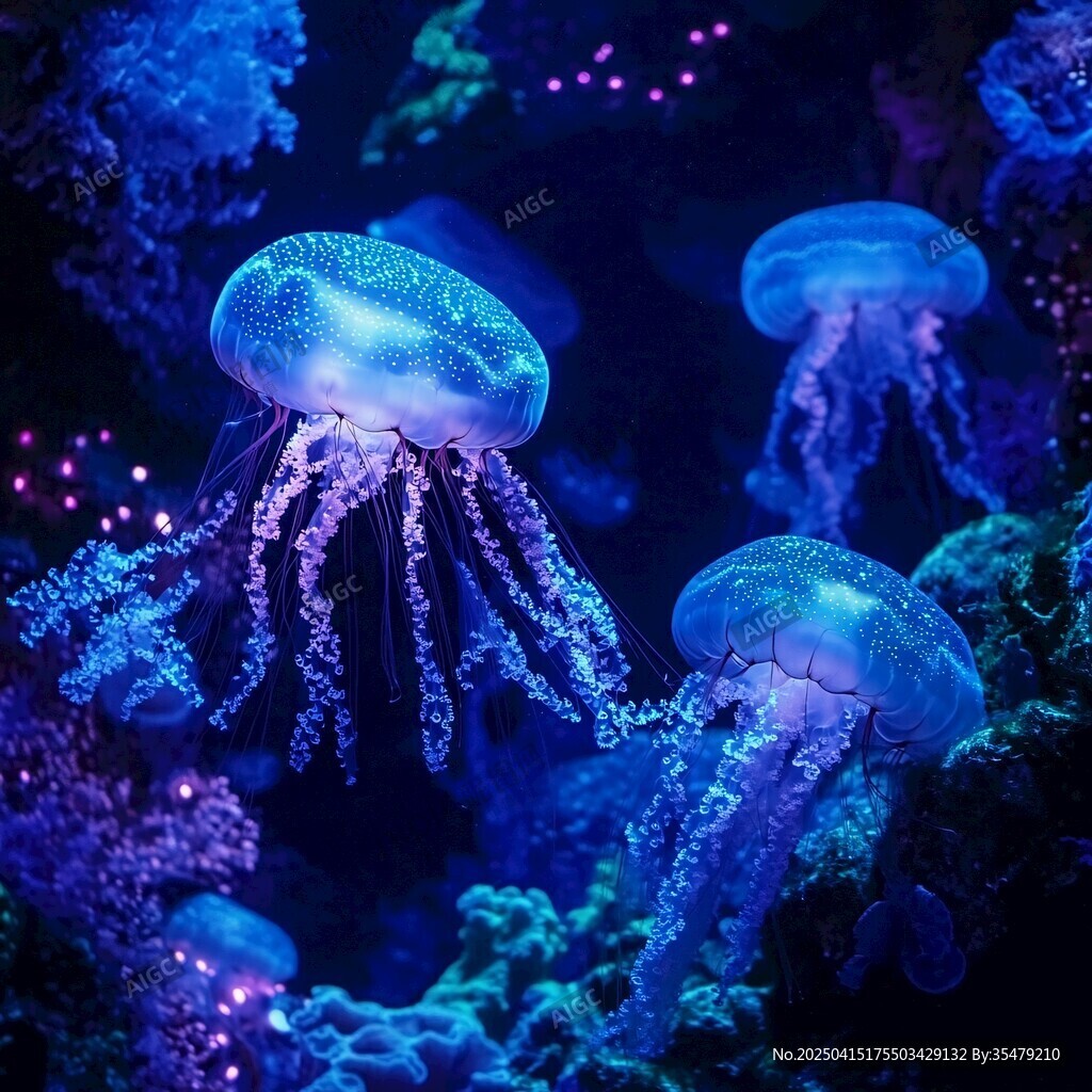 夢幻水母在深海悠然游動