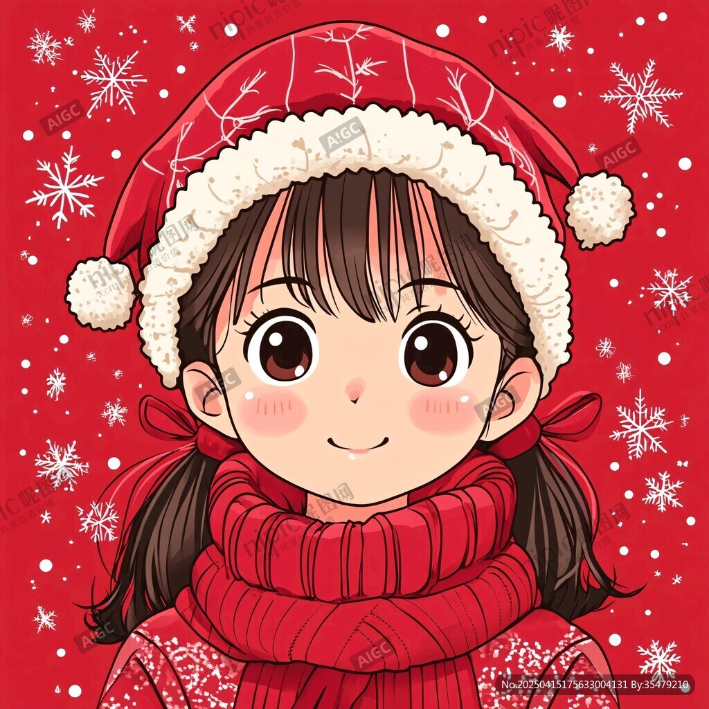 圣誕女孩的溫暖冬日裝扮