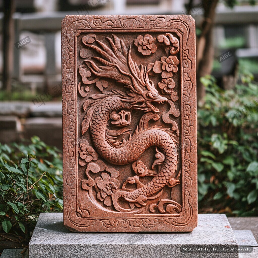 龍紋浮雕磚雕 古樸精美