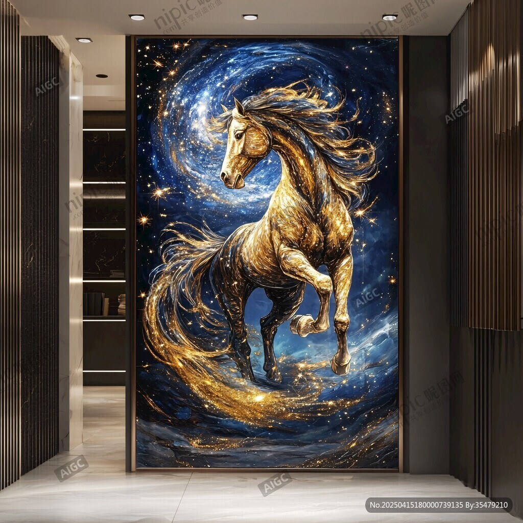 夢(mèng)幻星空駿馬圖