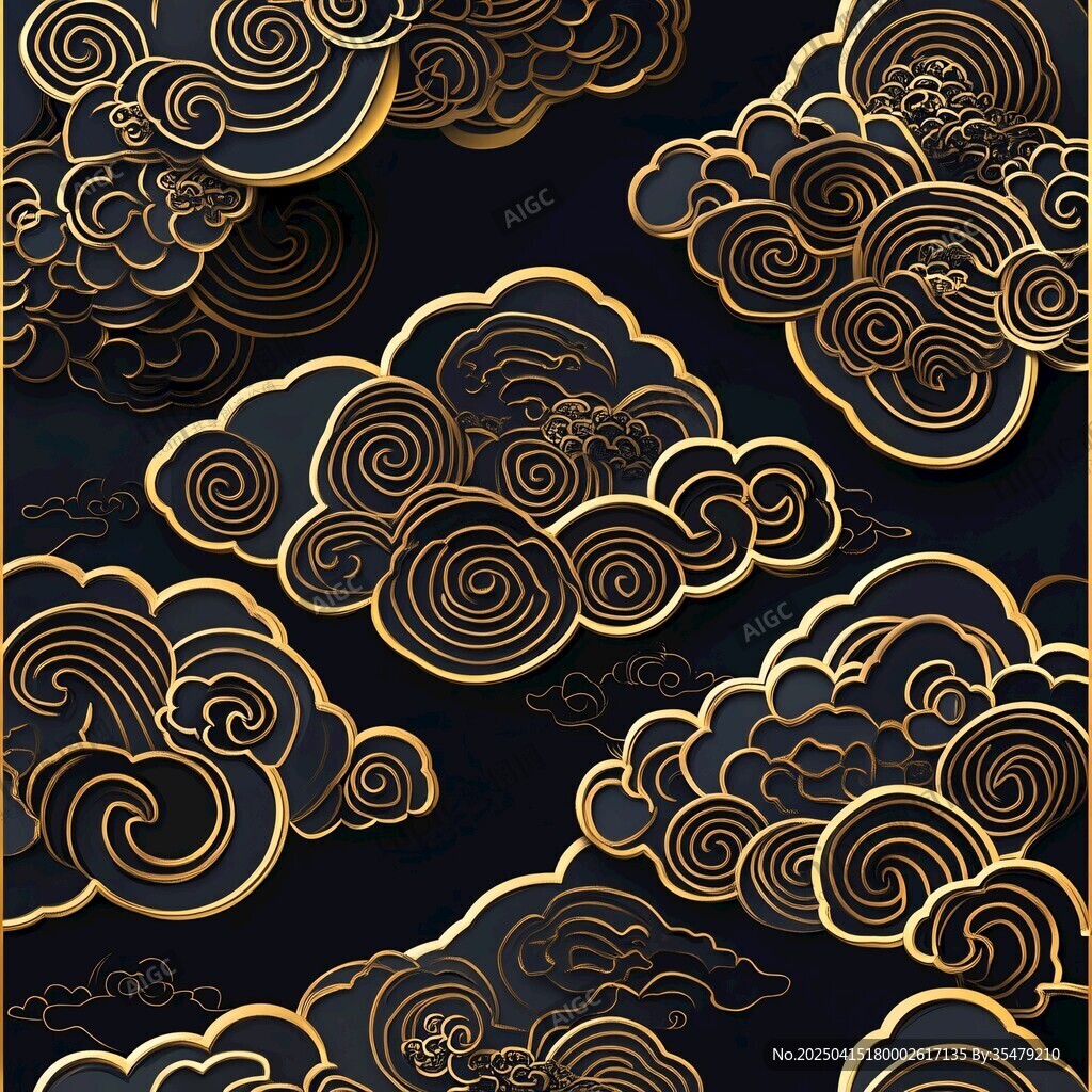 黑金祥云中式傳統(tǒng)圖案