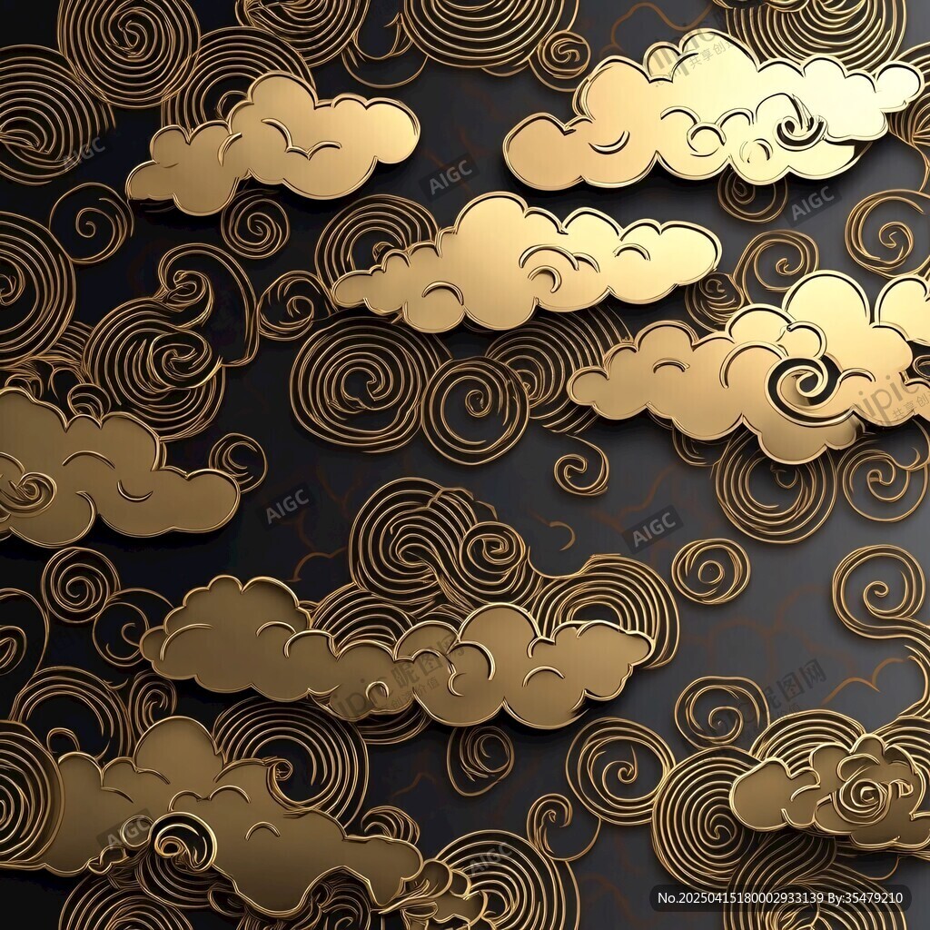 金色祥云紋理背景圖案