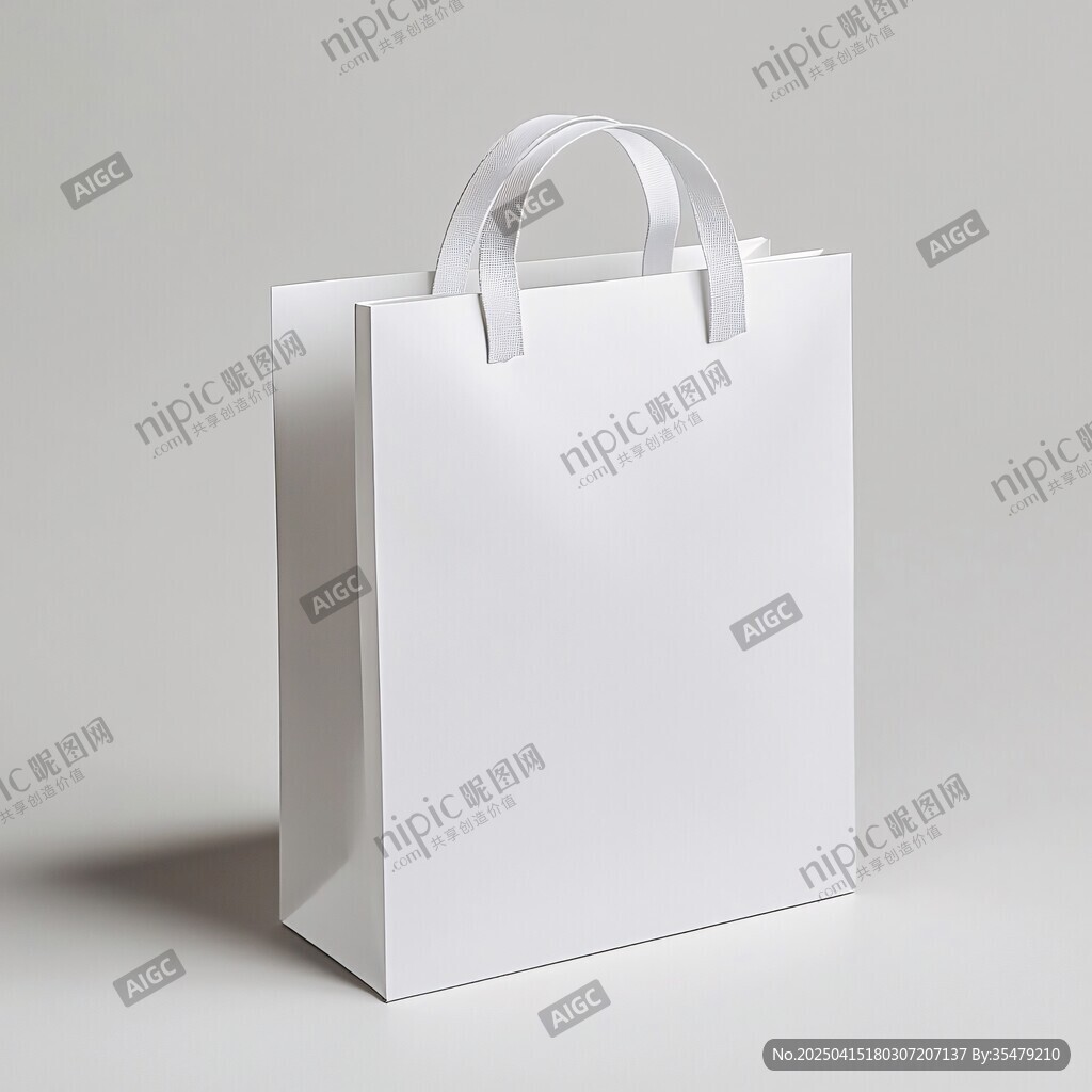 白色手提紙袋展示圖