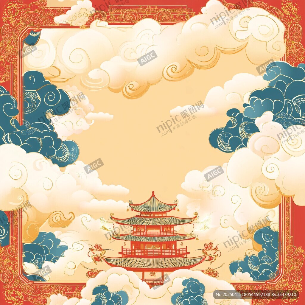 古風云海中的中式樓閣