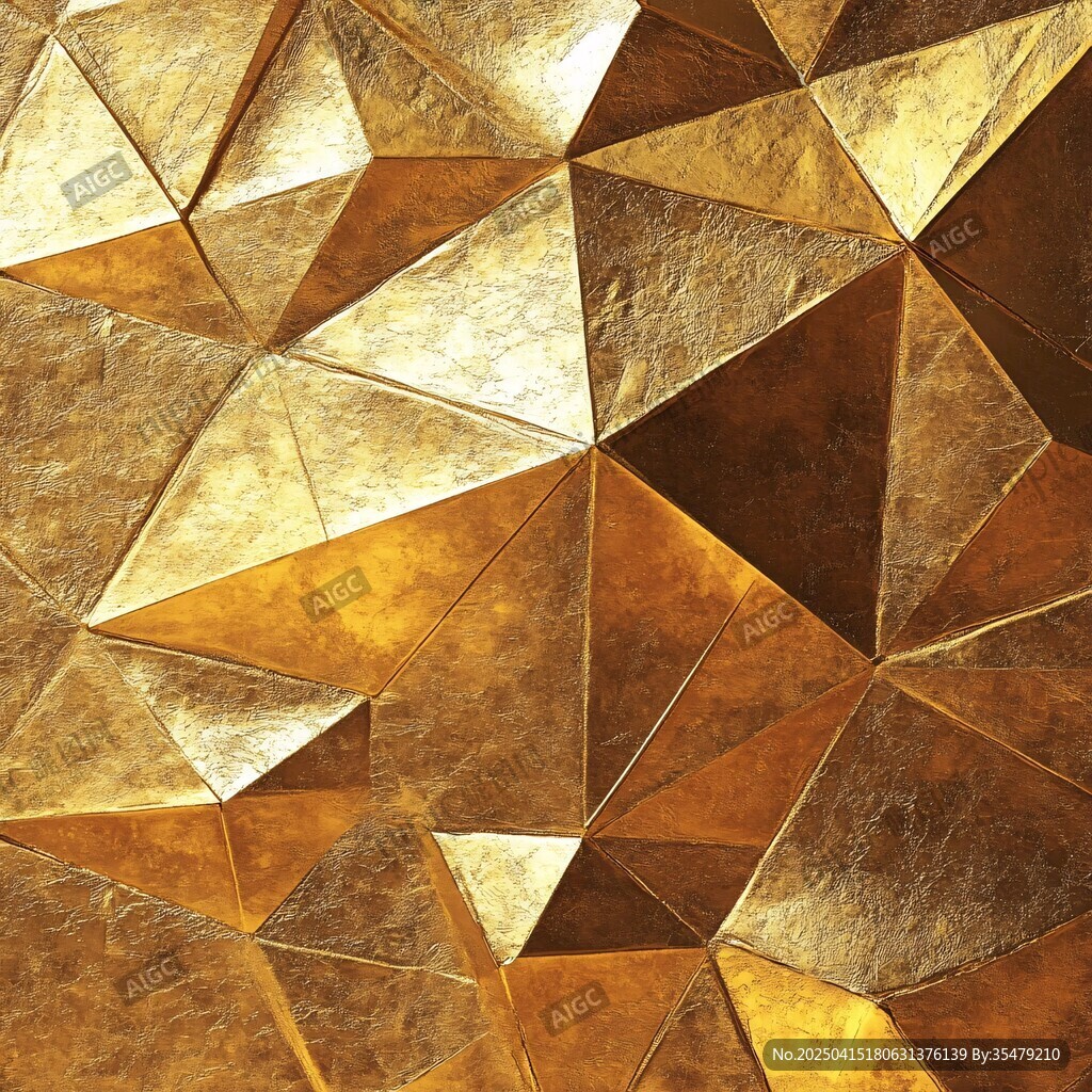 金色幾何拼接立體紋理背景