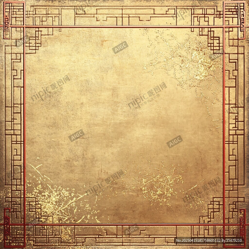 中式古典金邊紋理背景圖