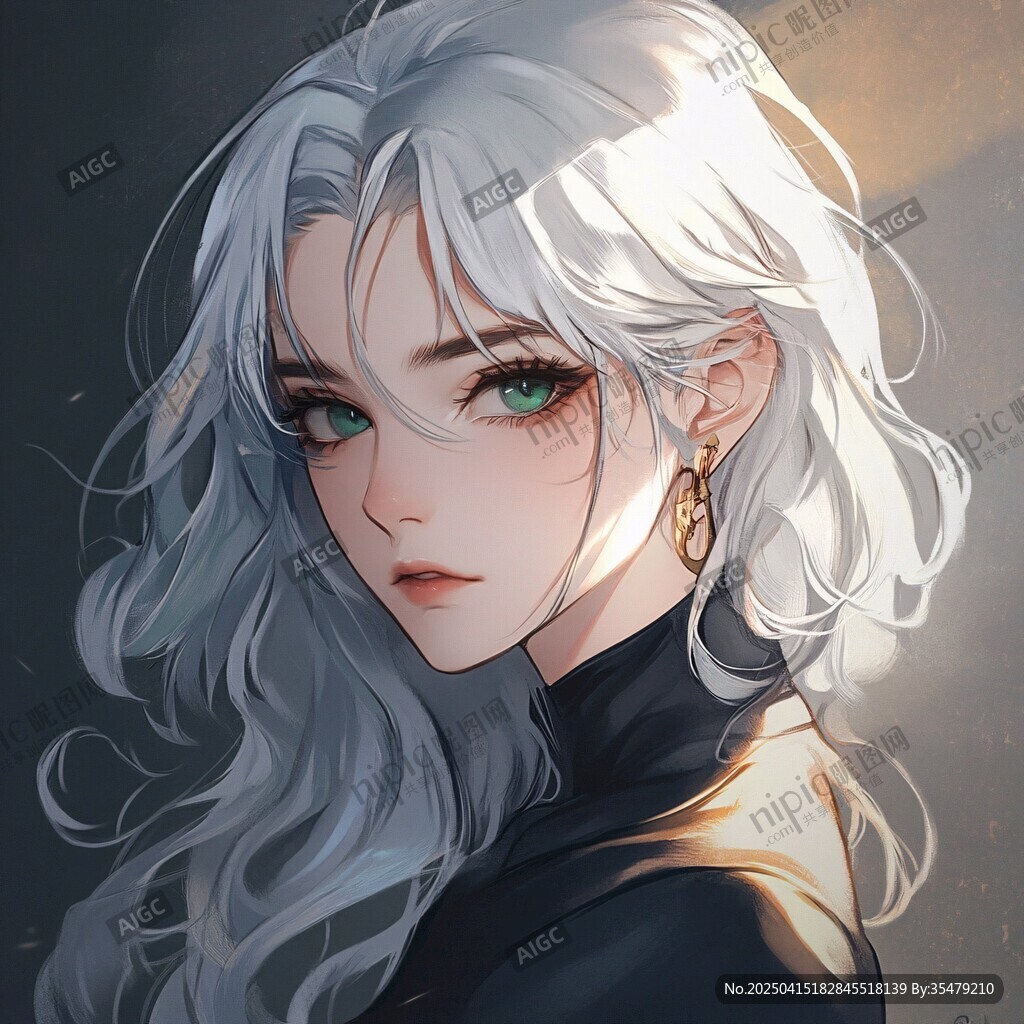 銀發(fā)綠眸的夢幻美少女
