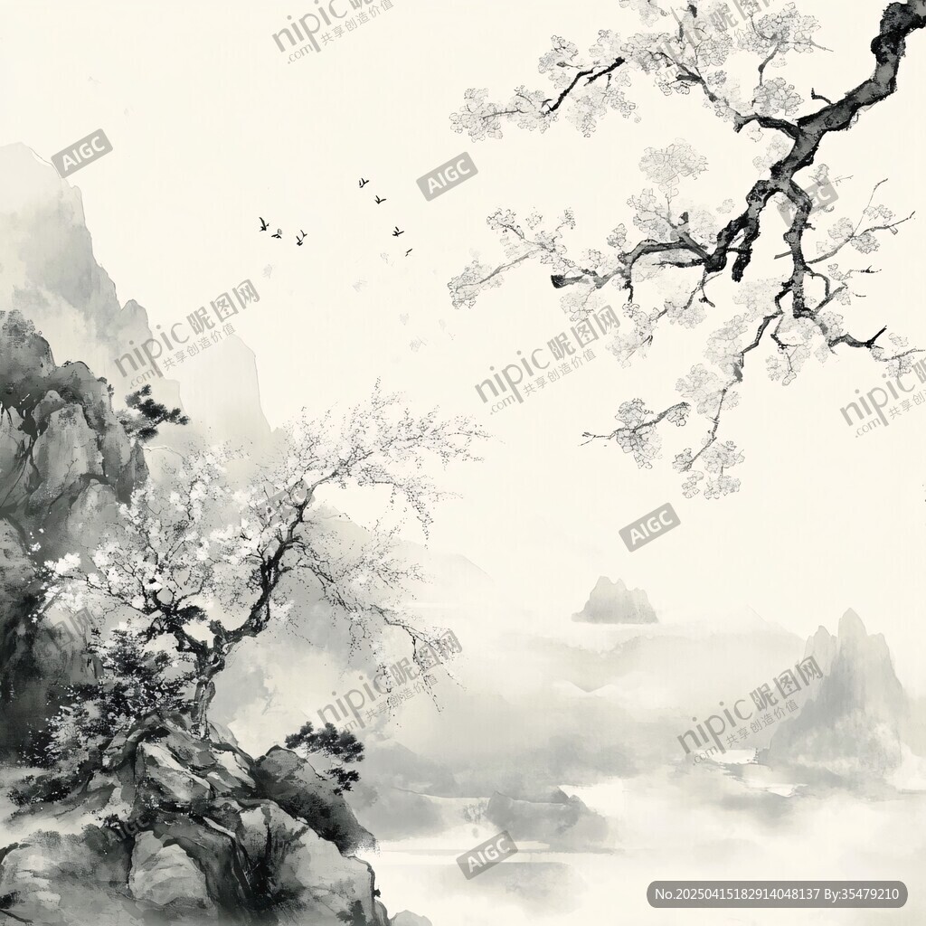 水墨山水間的靈韻景致