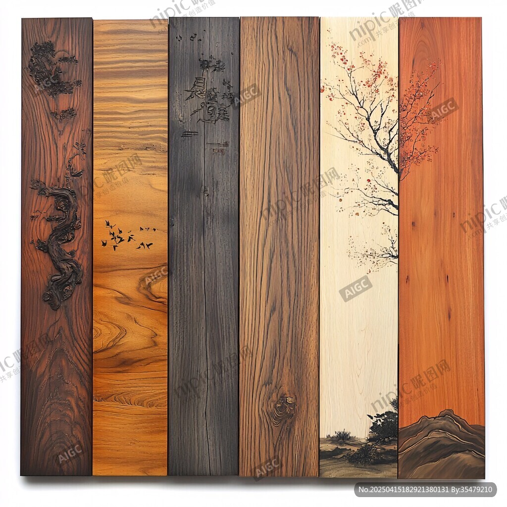 多樣木紋裝飾板材展示