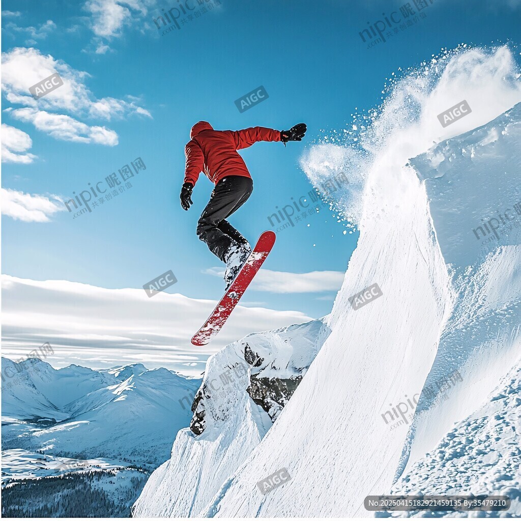 單板滑雪者空中炫酷飛躍