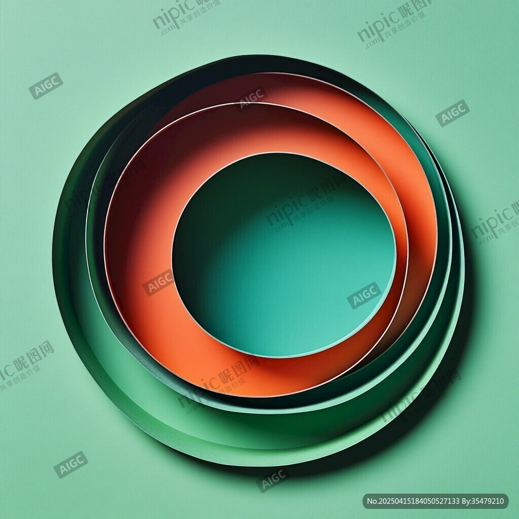 多彩圓環(huán)疊放的創(chuàng)意造型