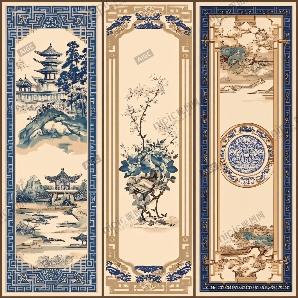 中式古典花鳥(niǎo)山水裝飾畫(huà)