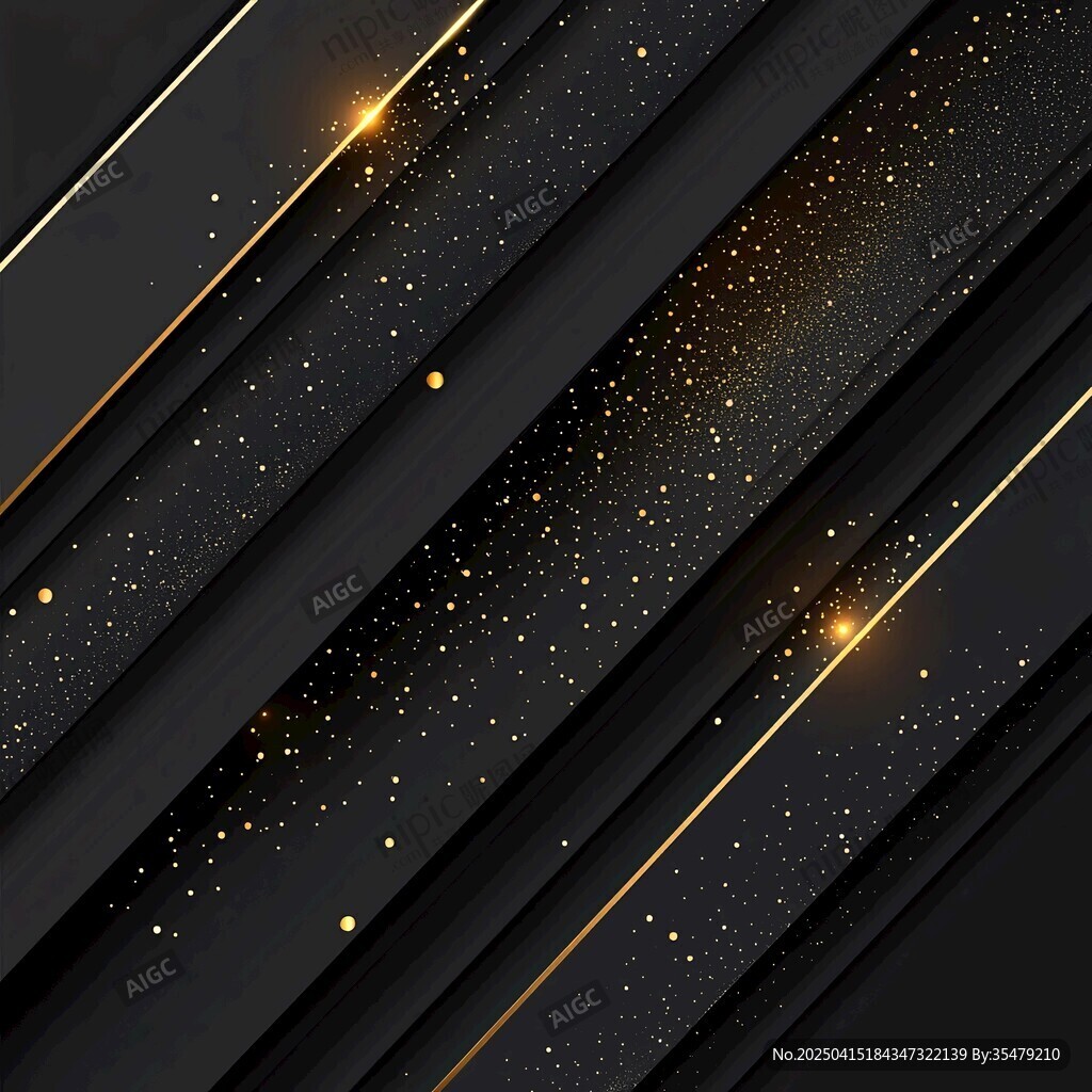 黑金線條閃爍星光背景圖