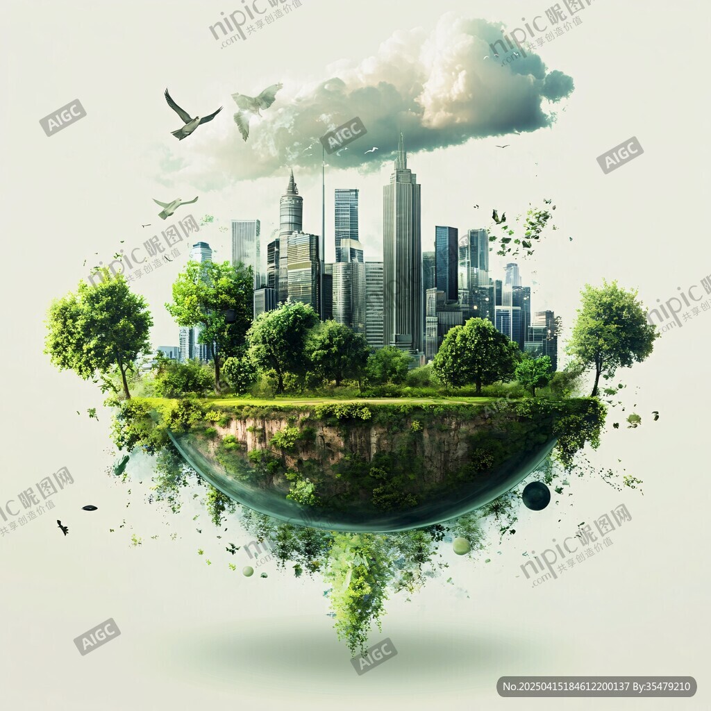 城市與自然和諧共生景象