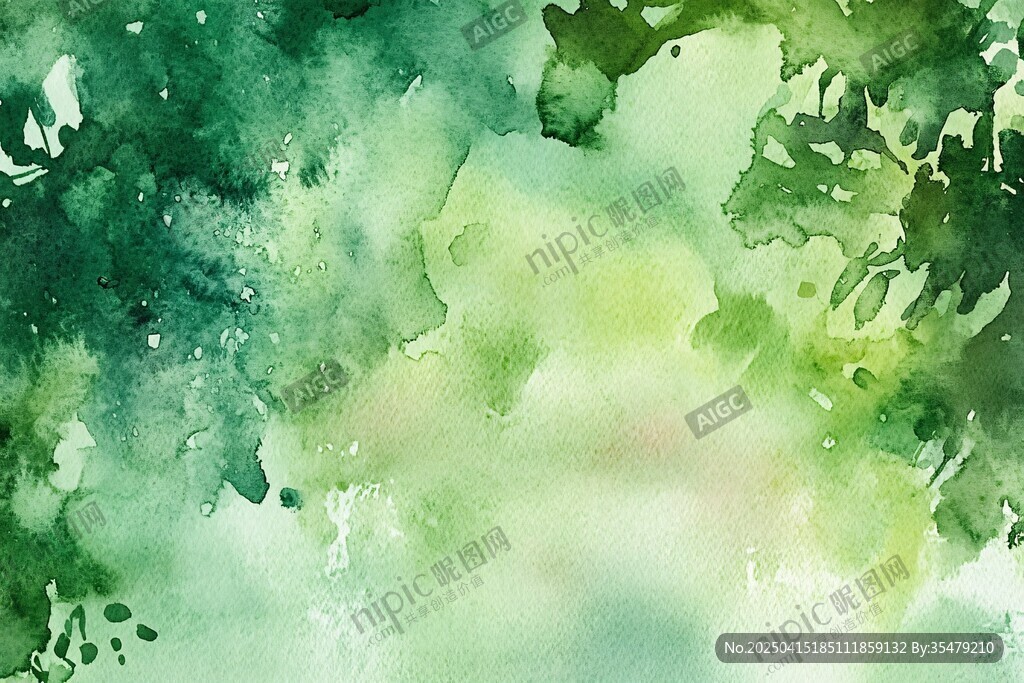 水彩繪就的清新綠意世界