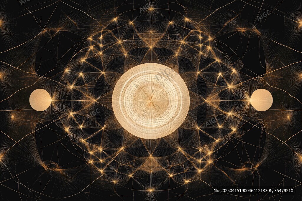 金色科技感幾何光影圖案