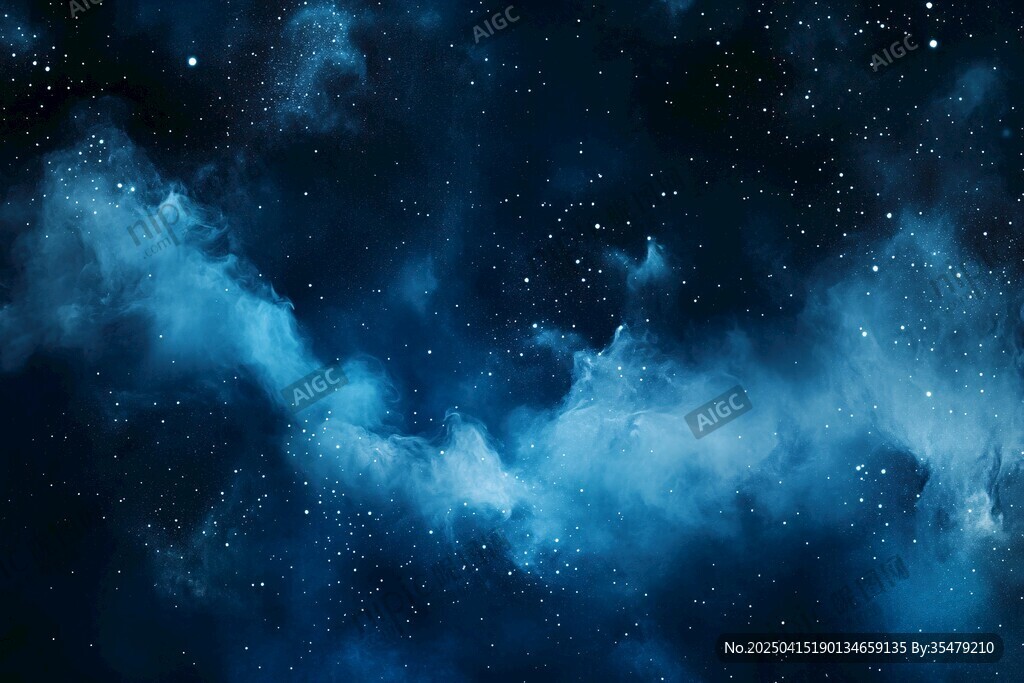 夢幻深邃的藍(lán)色星空背景