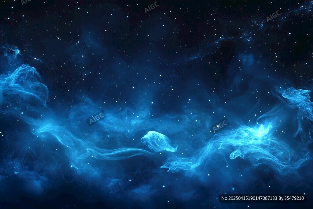 夢幻藍(lán)色星空煙霧景象