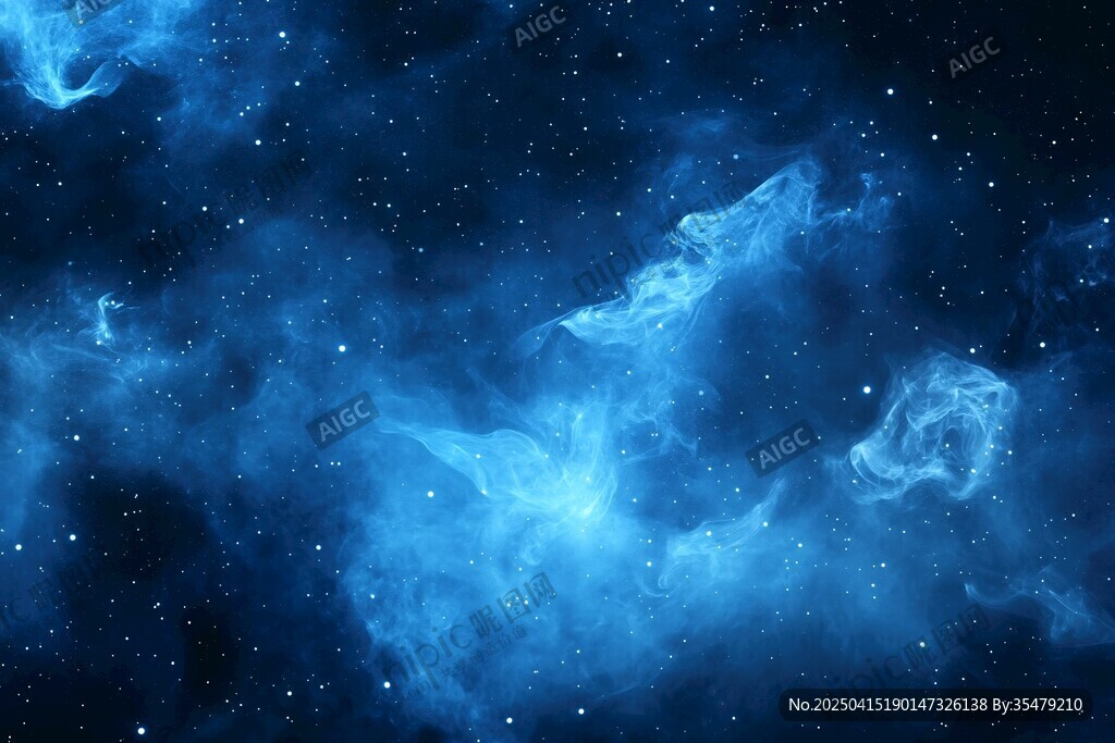 夢幻藍色星云星空背景