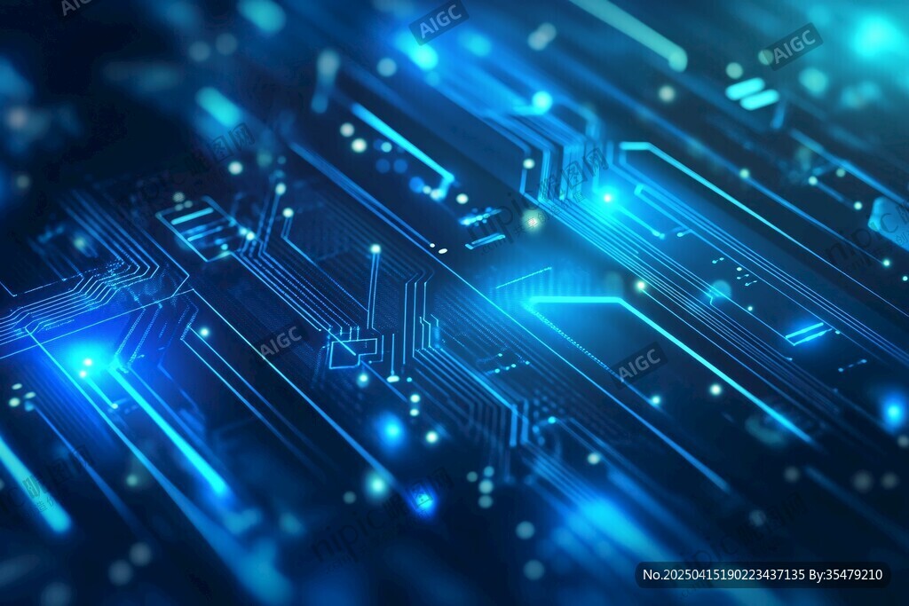 科技感電路板光影畫面