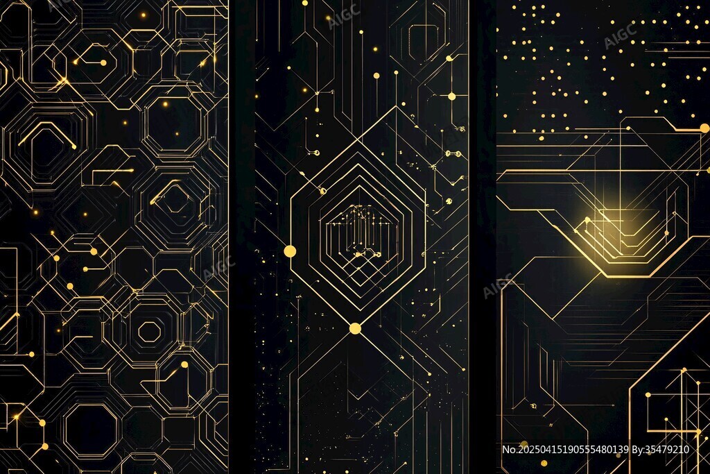 黑金科技風(fēng)幾何圖案背景